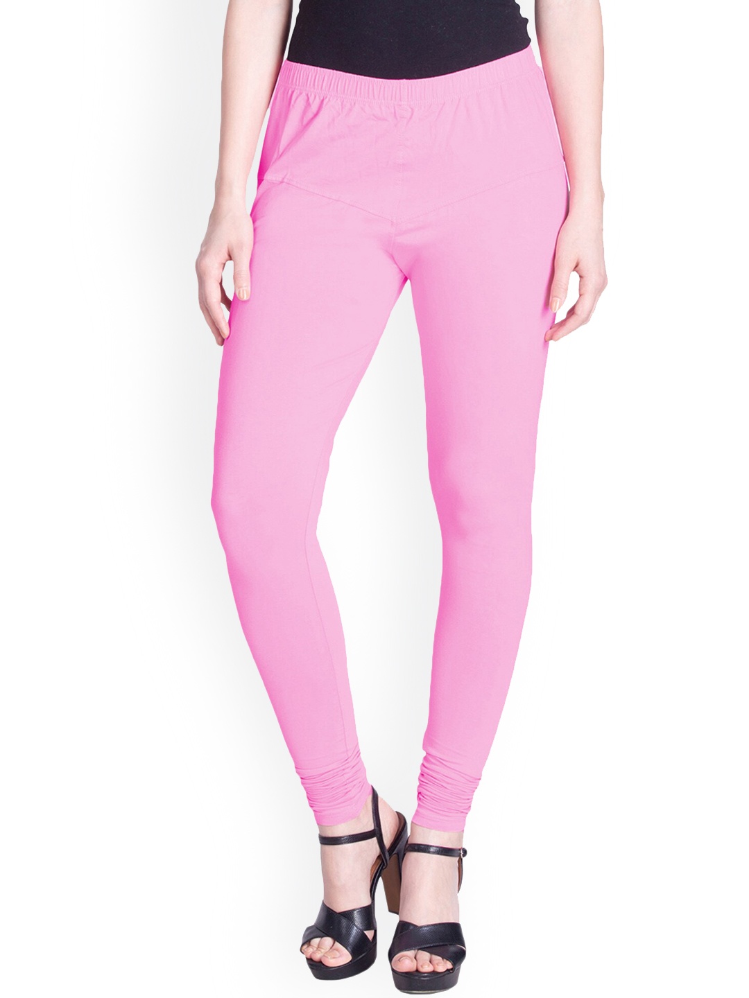 

LYRA Women Pink Solid Churidar-Length Leggings