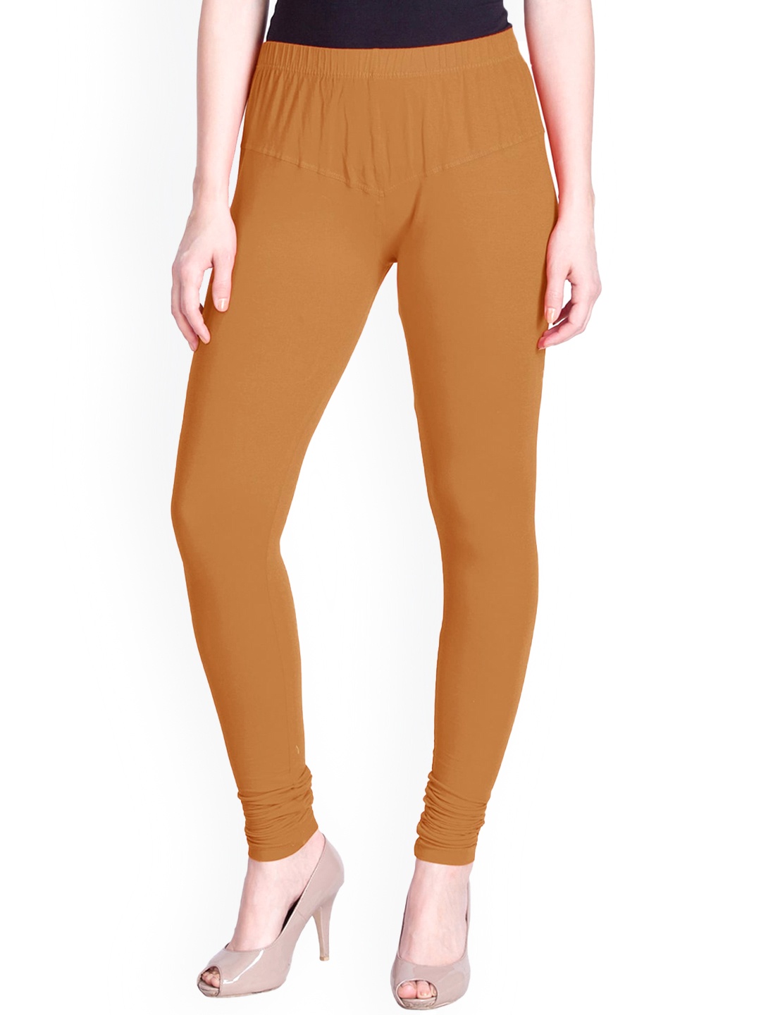 

LYRA Women Brown Solid Cotton Ankle-Length Leggings