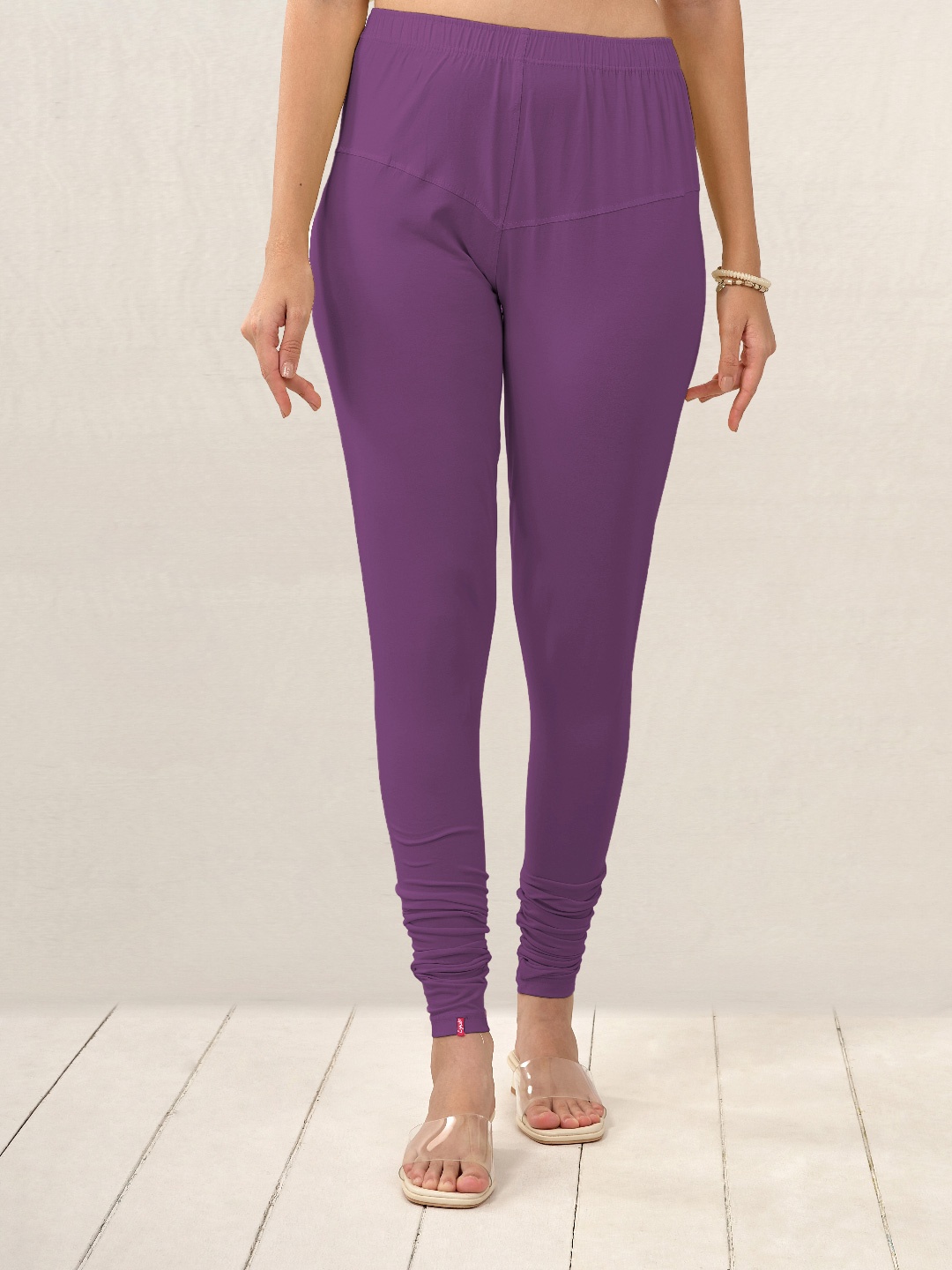 

LYRA Women Purple Solid Churidar Length Leggings