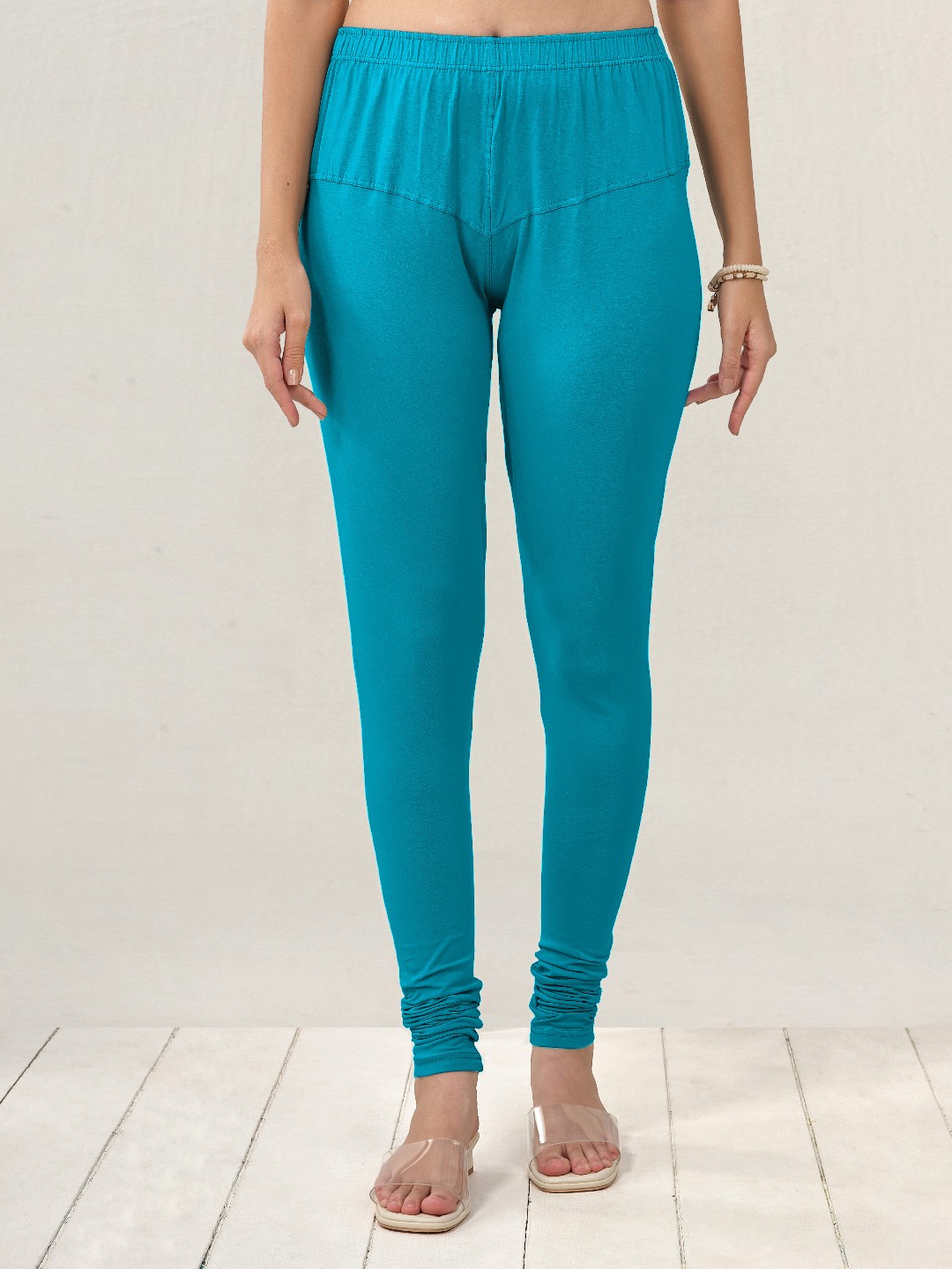 

LYRA Women Blue Solid Churidar-Length Leggings