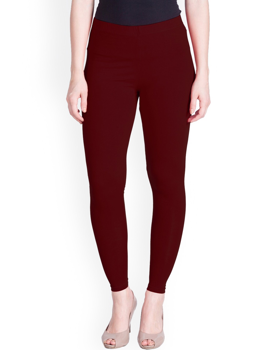 

LYRA Women Maroon Solid Ankle Length Leggings