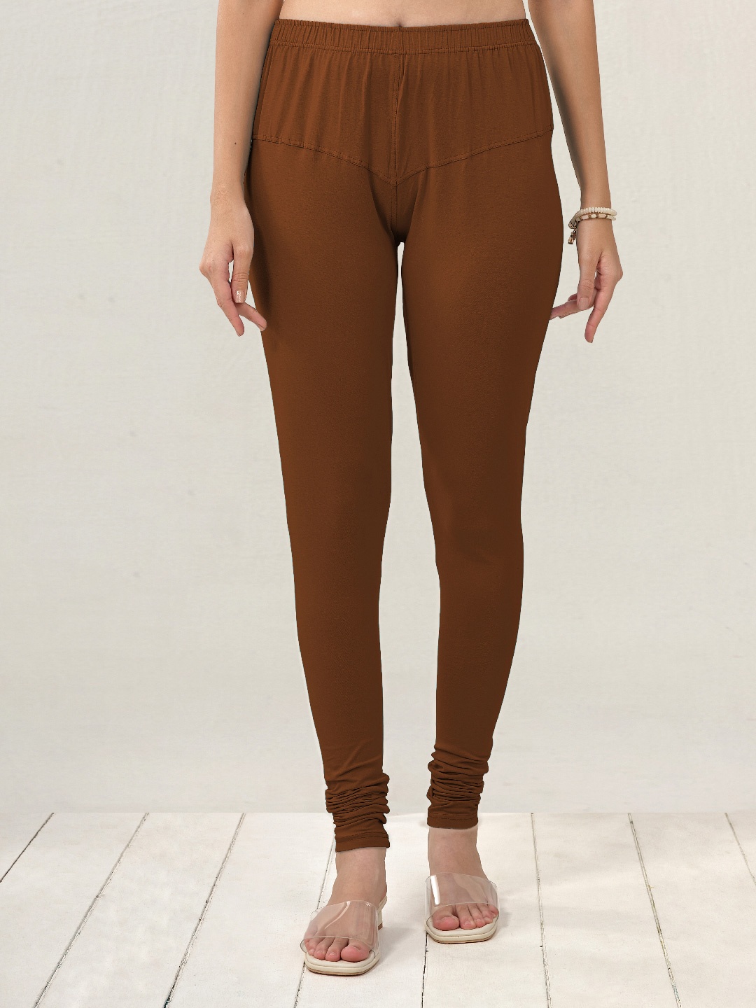

LYRA Women Brown Solid Churidar Length Leggings