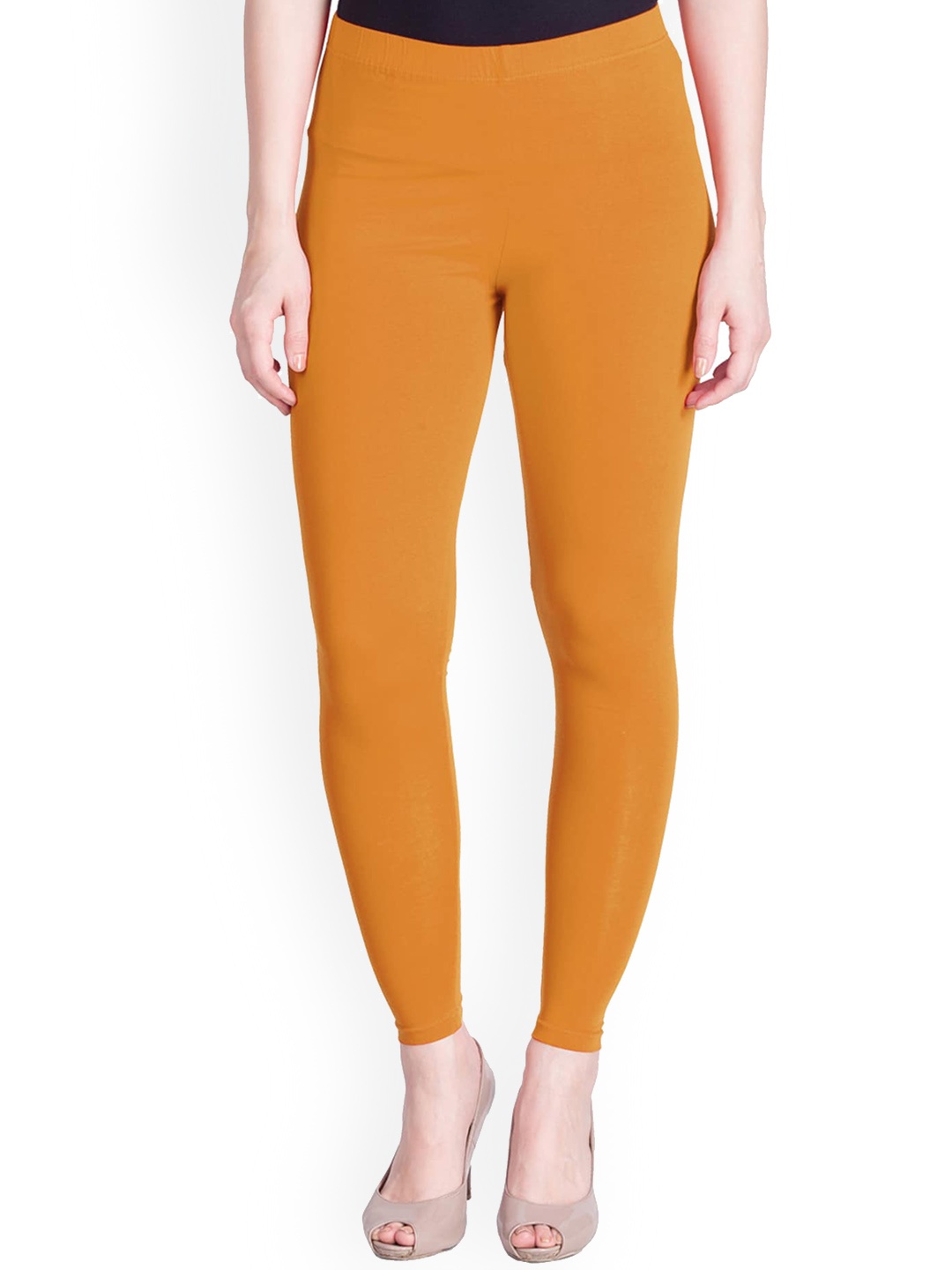 

LYRA Women Mustard Yellow Solid Ankle Length Leggings