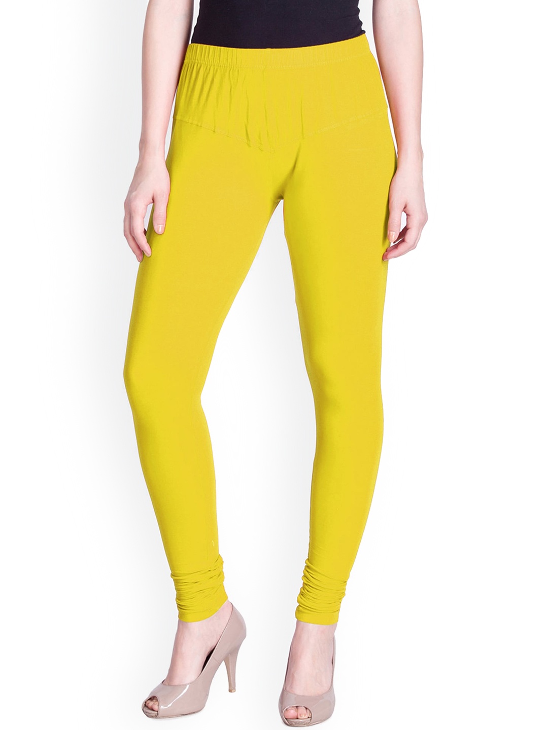 

LYRA Women Yellow Solid Churidar Length Leggings