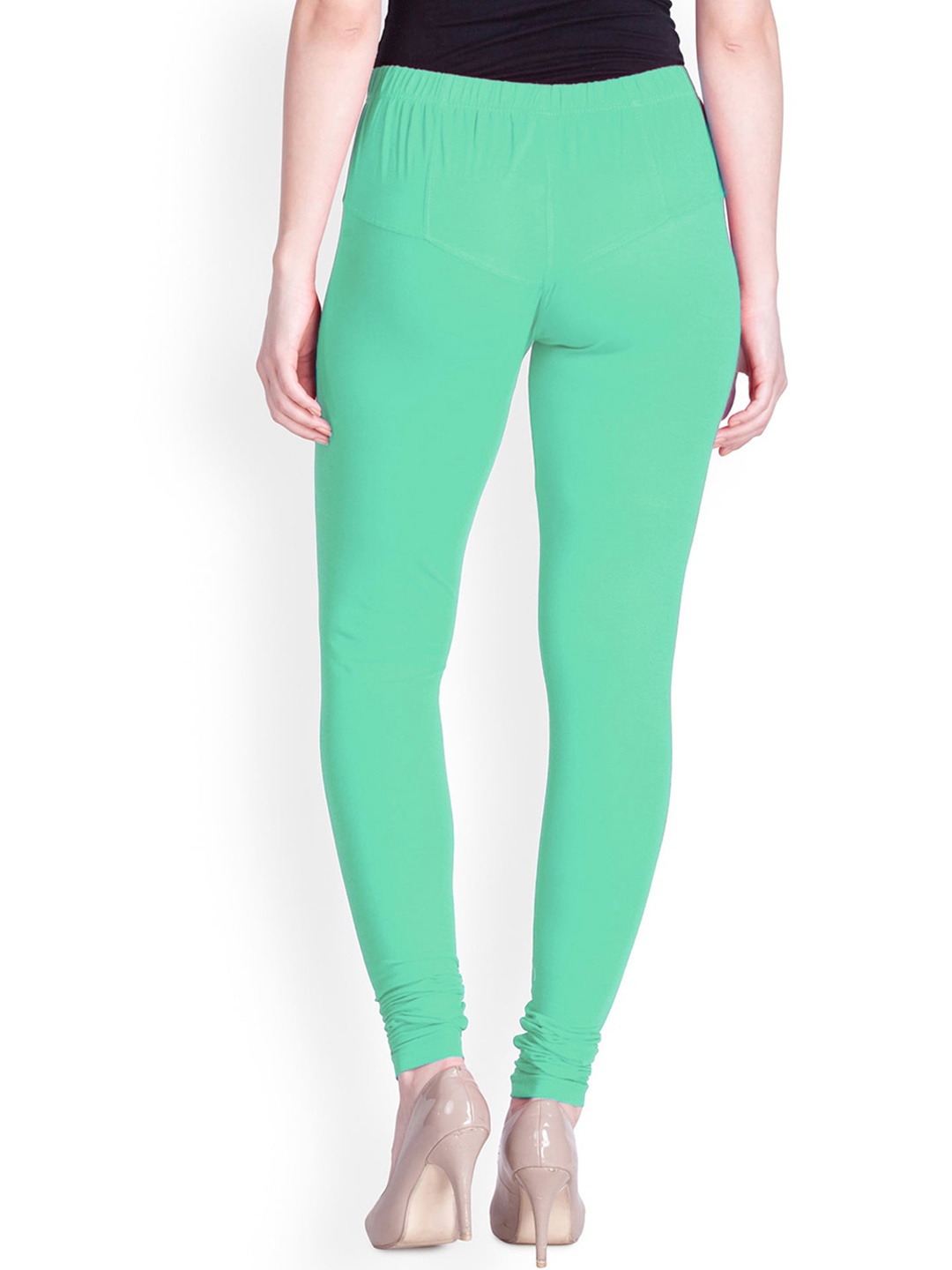 

LYRA Women Sea Green Solid Churidar Length Leggings