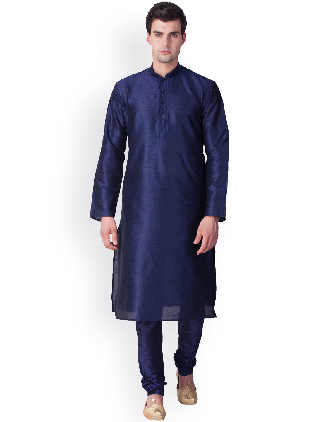 

SYONN Men Navy Blue Solid Kurta with Pyjamas