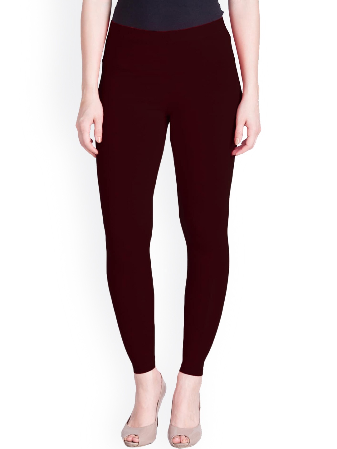

LYRA Women Maroon Solid Ankle Length Leggings