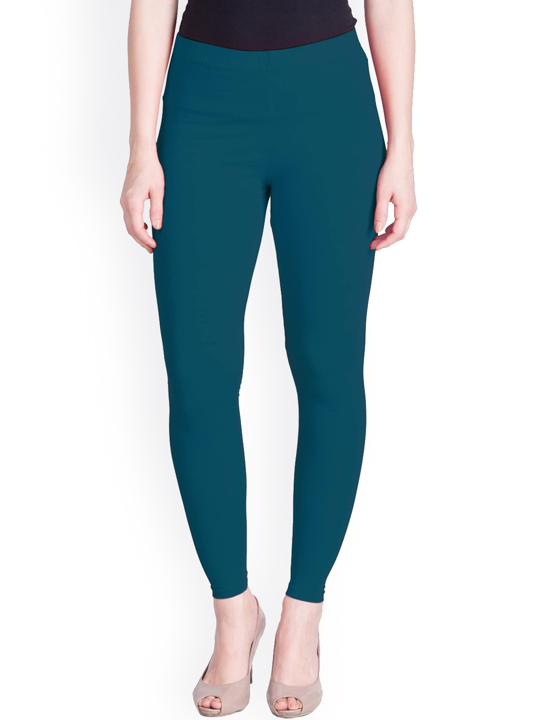 

LYRA Women Teal Blue Solid Ankle Length Leggings