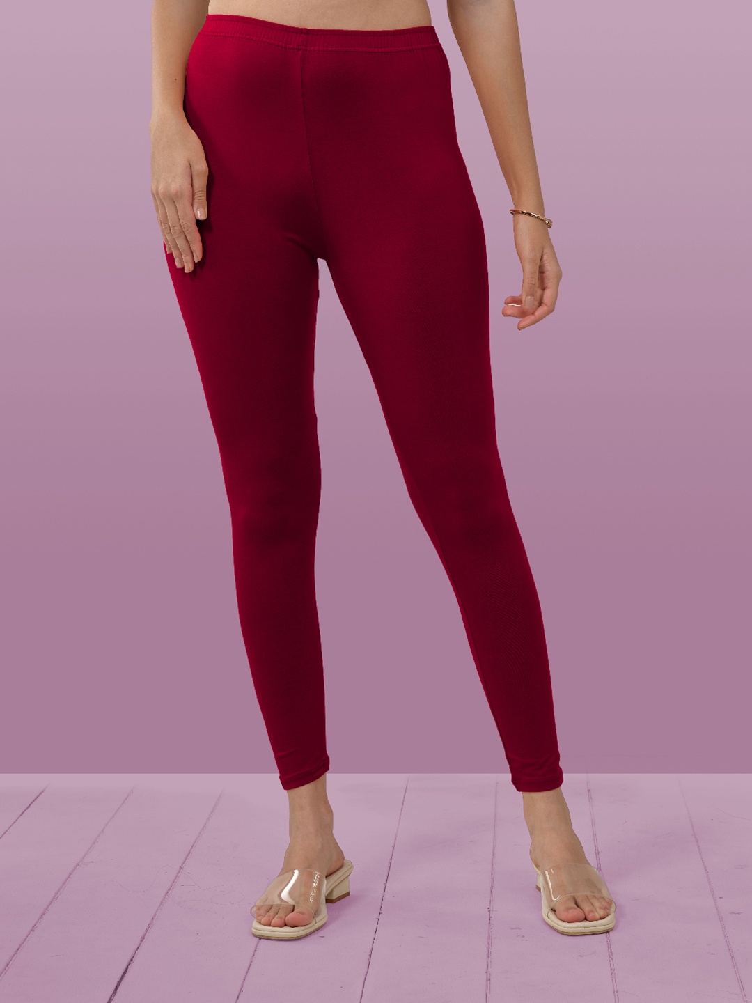 

LYRA Women Purple Solid Ankle Length Leggings
