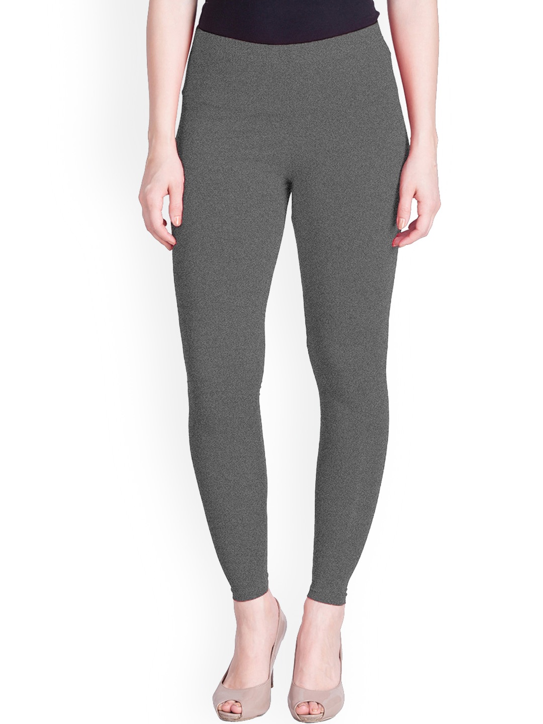 

LYRA Women Dark Grey Solid Ankle Length Leggings