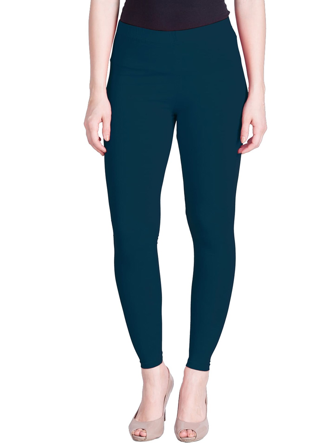 

LYRA Women Teal Blue Solid Ankle Length Leggings