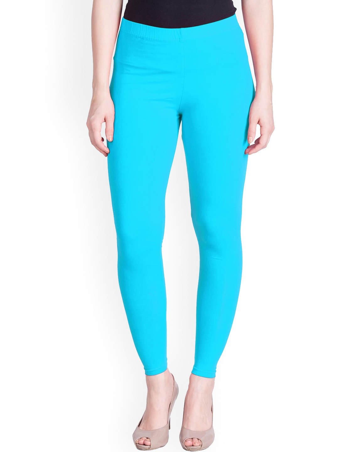 

LYRA Women Powder Blue Solid Ankle Length Leggings