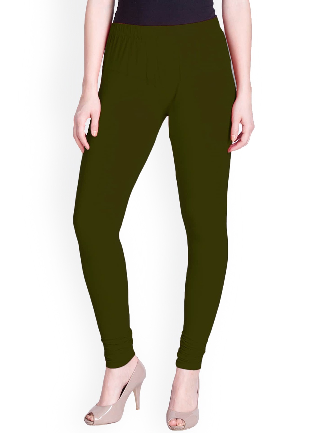 

LYRA Women Green Solid Churidar-Length Leggings