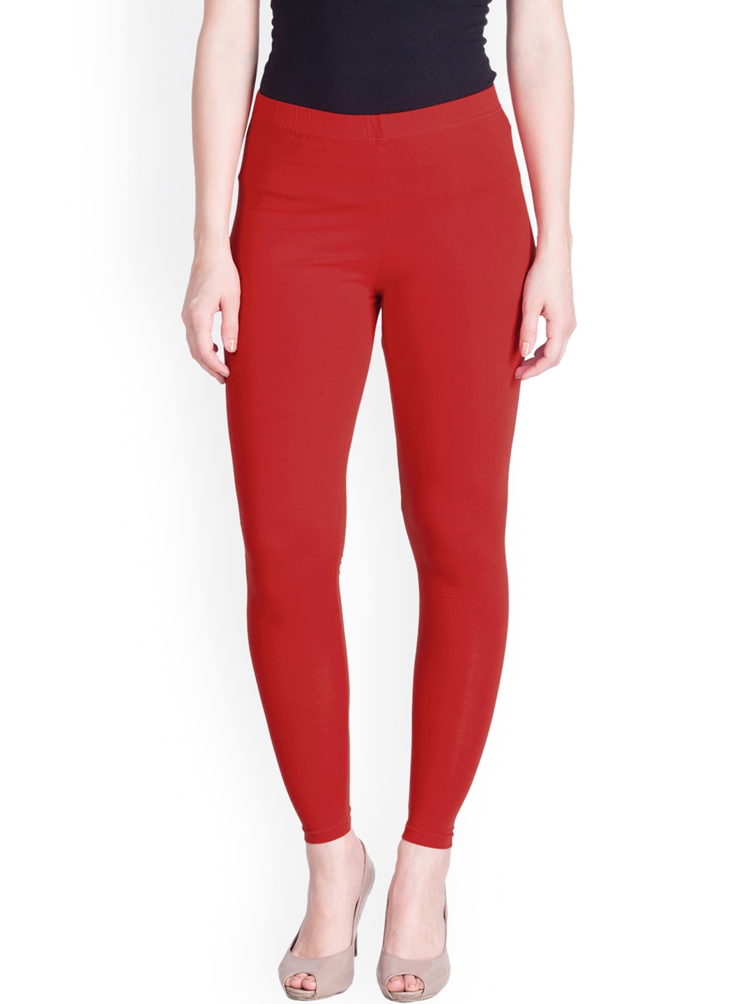 

LYRA Women Red Solid Ankle-Length Leggings