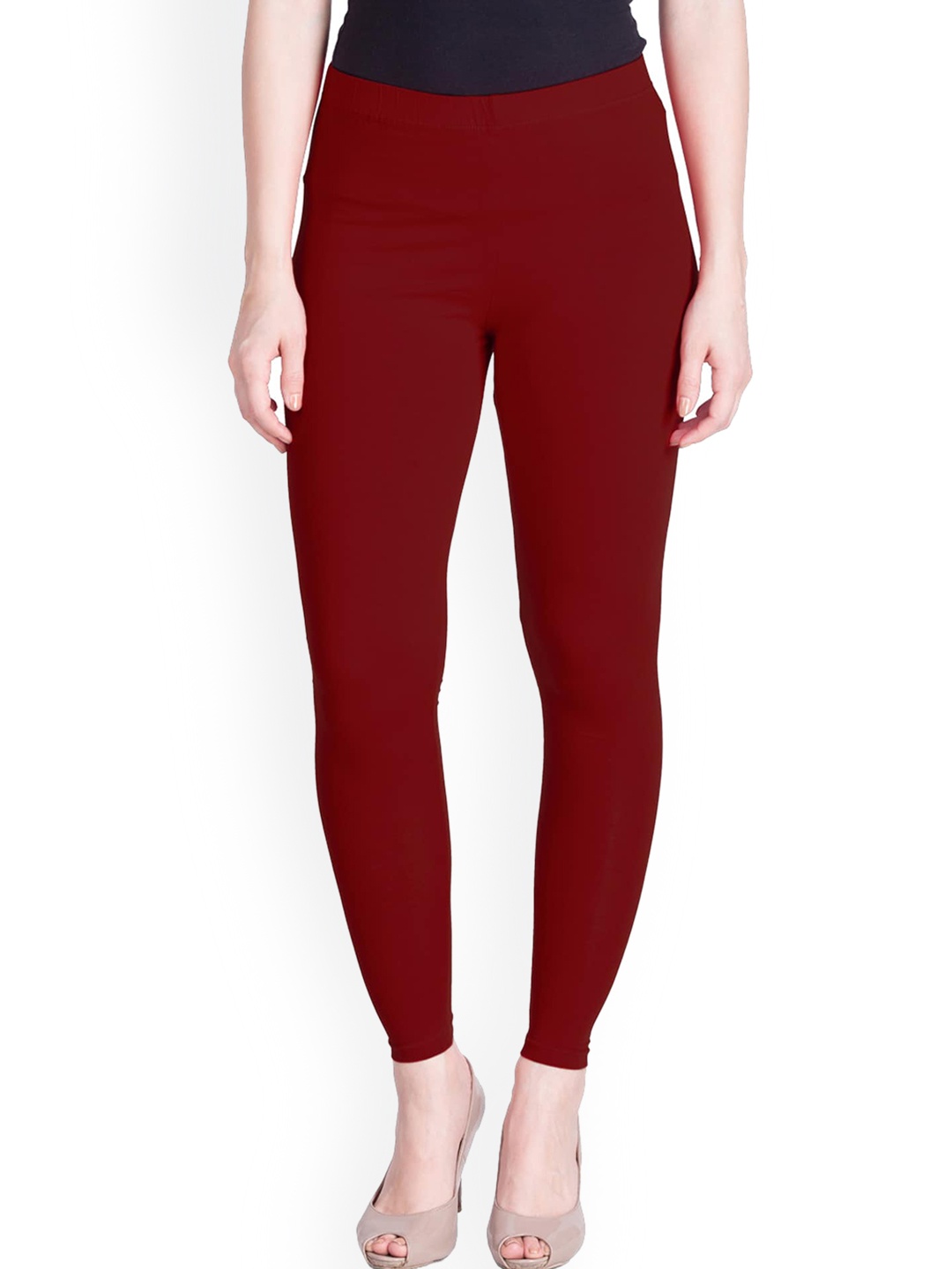 

LYRA Women Maroon Solid Ankle Length Leggings