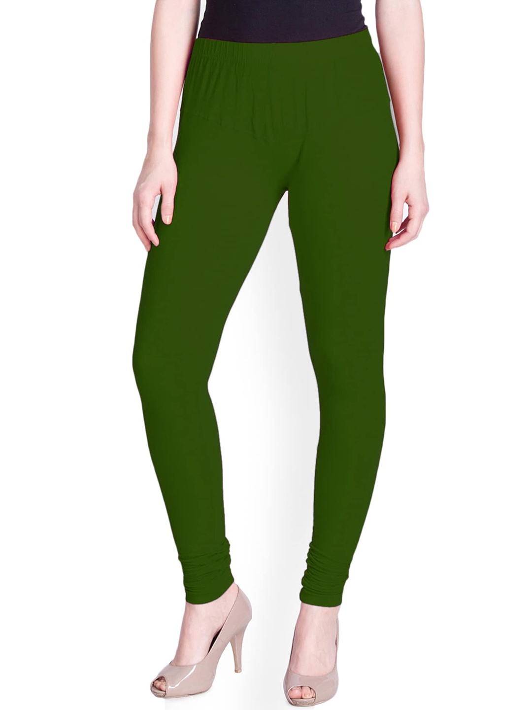 

LYRA Women Green Solid Churidar-Length Leggings