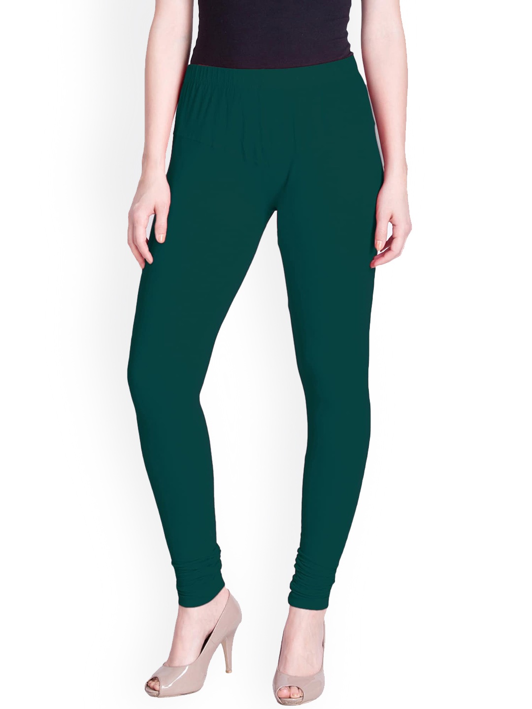 

LYRA Women Green Solid Churidar-Length Leggings