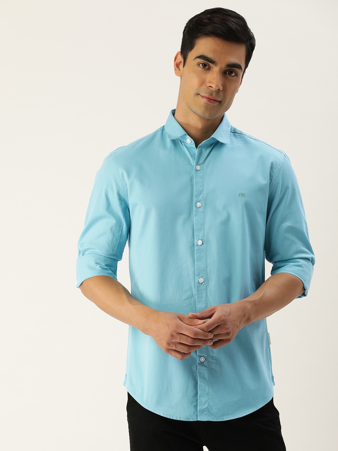 

Peter England Better Jeans Company Men Light Blue Super Slim Fit Pure Cotton Casual Shirt