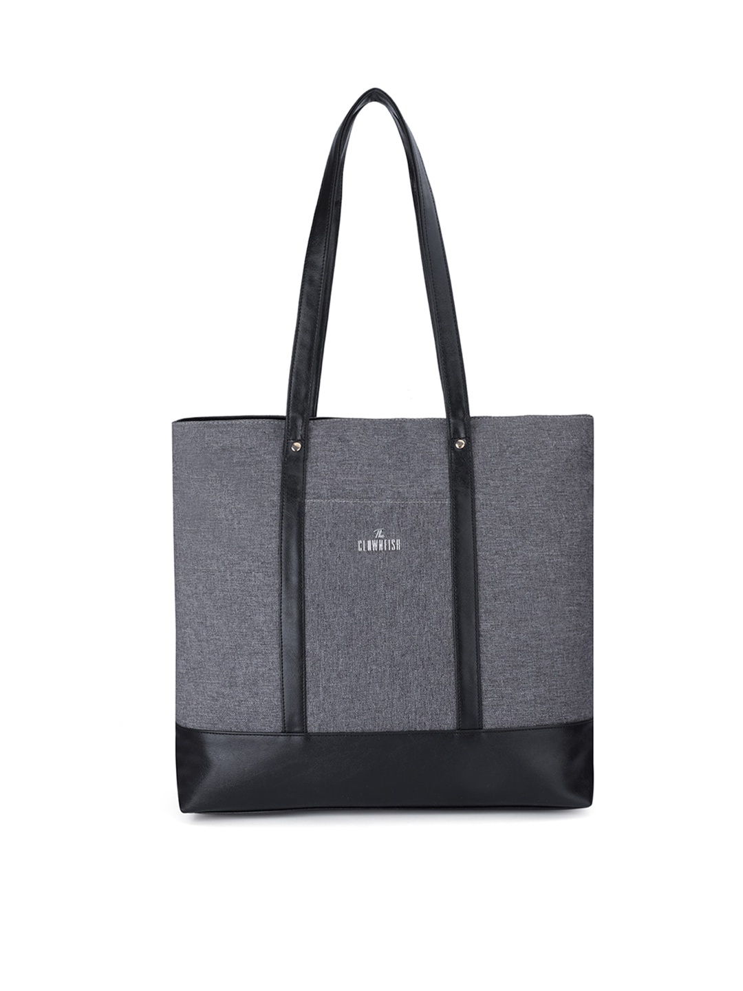 

THE CLOWNFISH Philomena Grey Oversized Structured Shoulder Bag