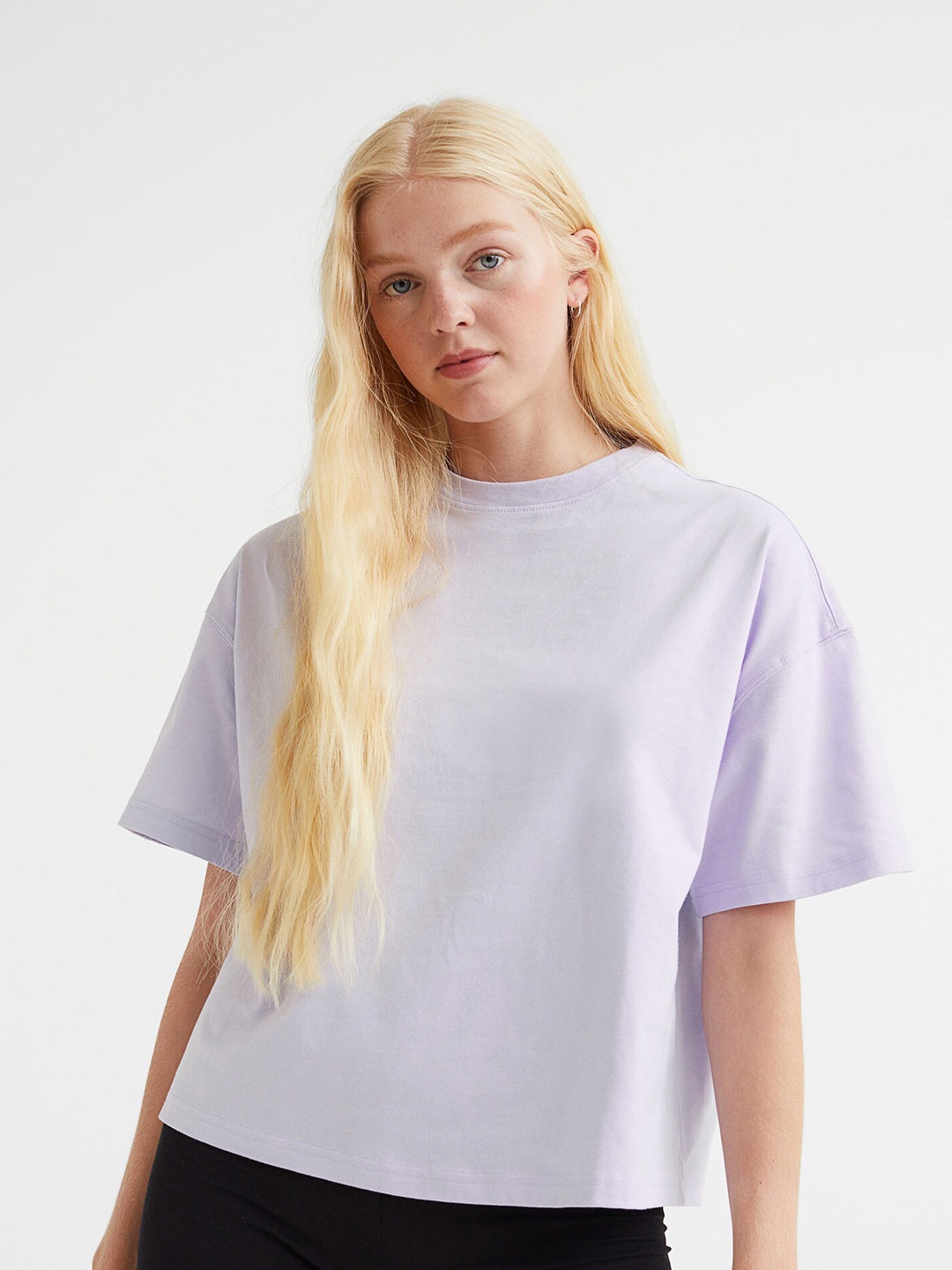 

H&M Women Boxy T-shirt, Purple