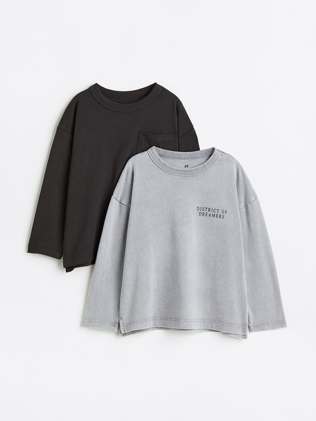 

H&M Boys Pack Of 2 Cotton Jersey T-Shirts, Grey