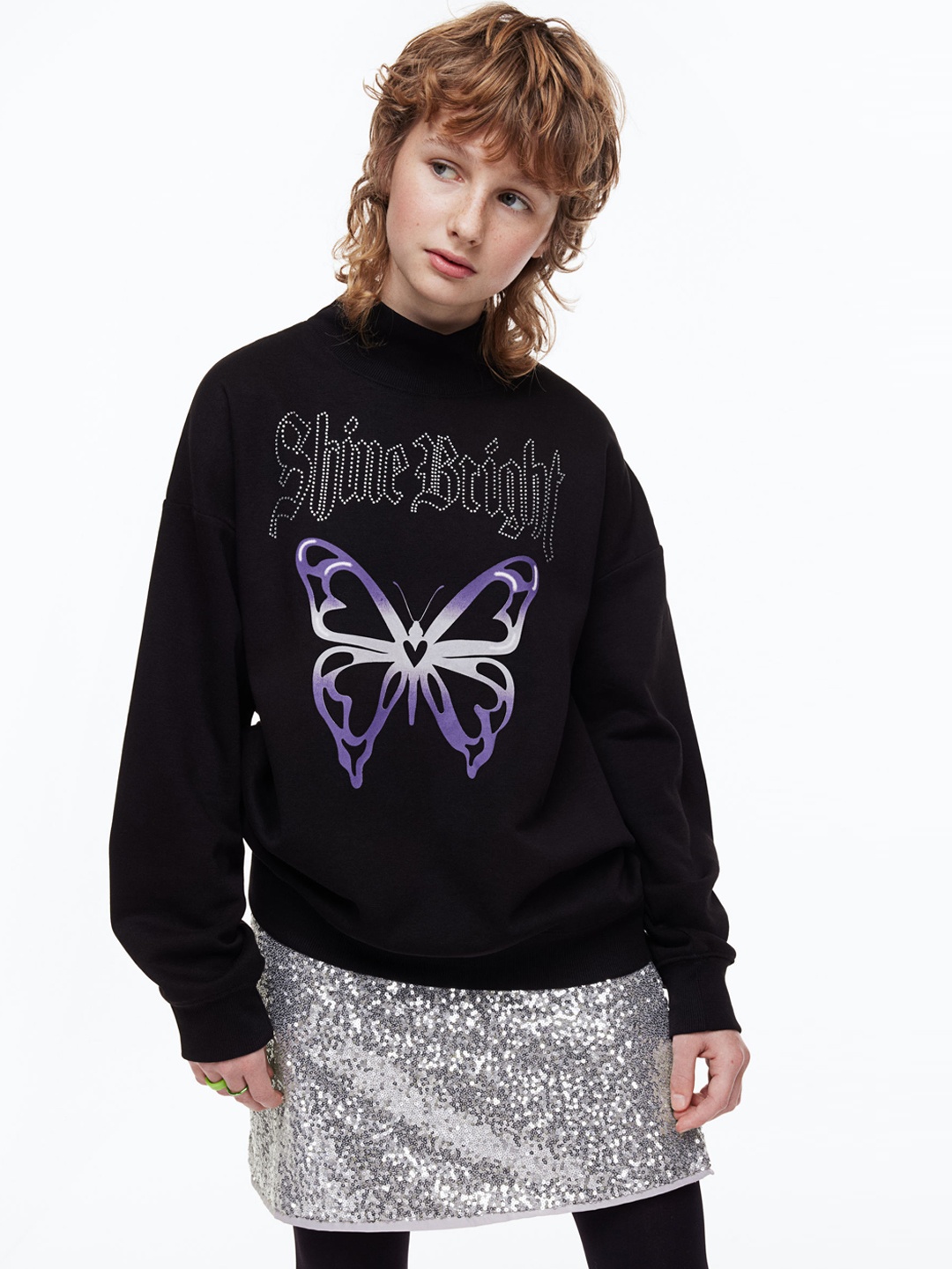

H&M Girls Sequined Skirt, Silver