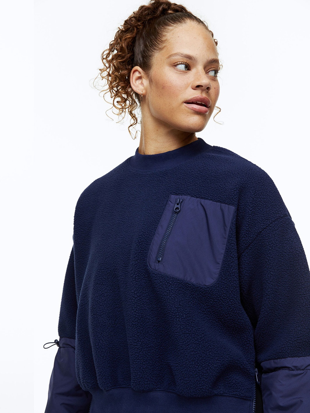 

H&M Women Blue Teddy Sports Sweatshirt