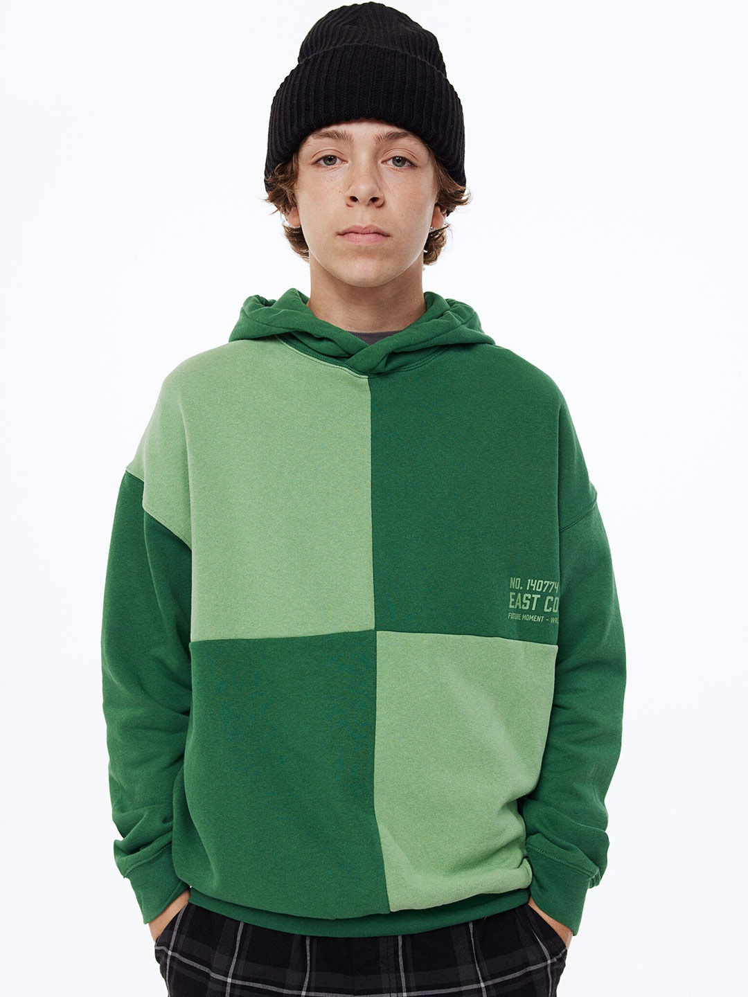 

H&M Boys Printed Hoodie, Green
