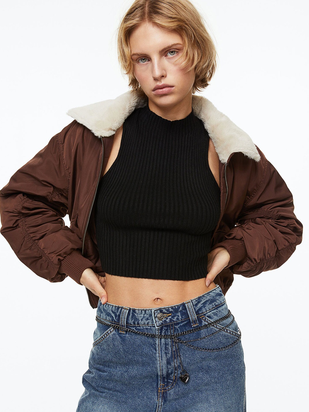 

H&M Women Rib-Knit Vest Top, Black
