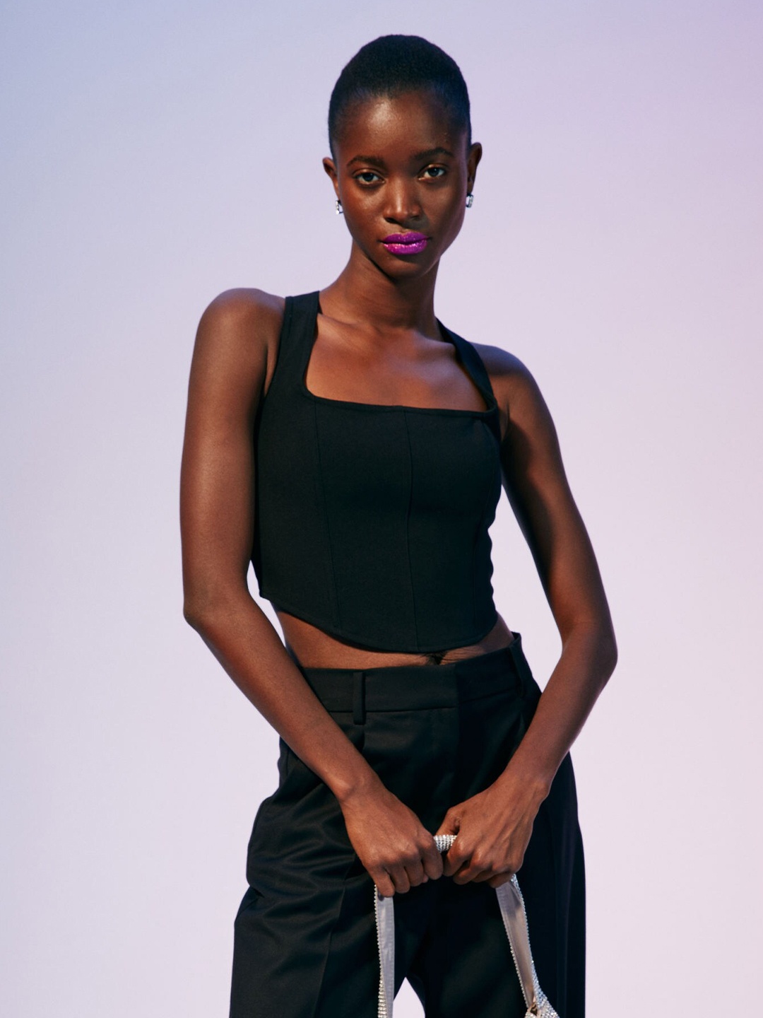

H&M Women Black Lacing-Detail Corset Top
