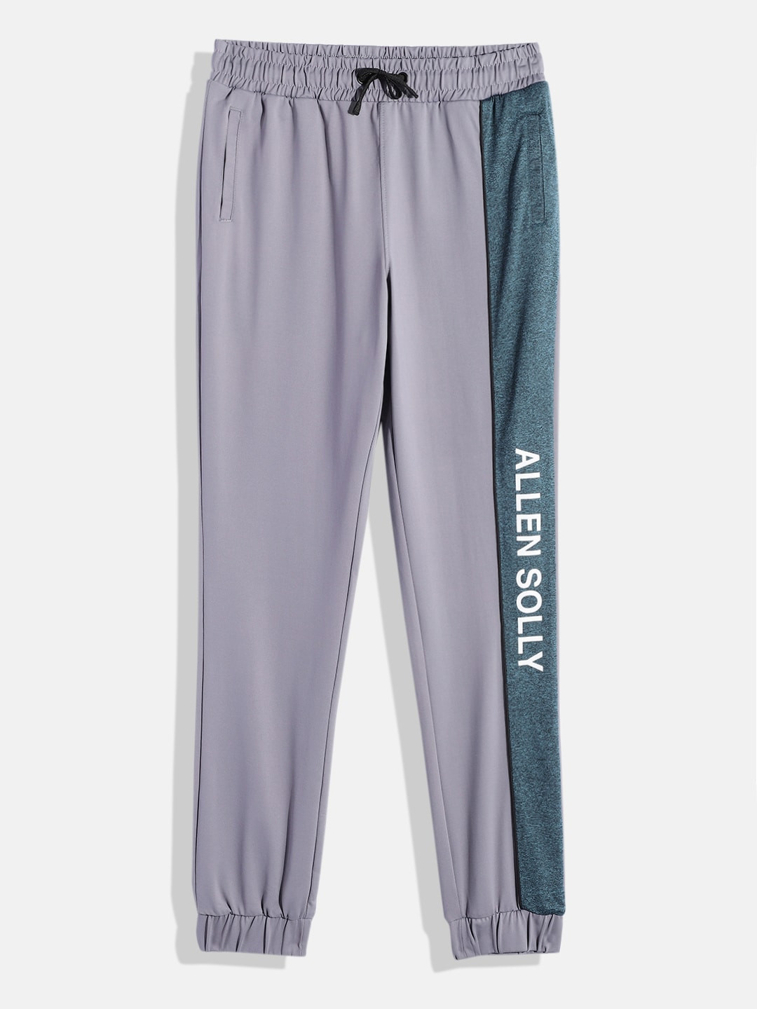 

Allen Solly Junior Boys Solid Mid-Rise Sports Joggers With Side Taping & Brand Logo Print, Grey