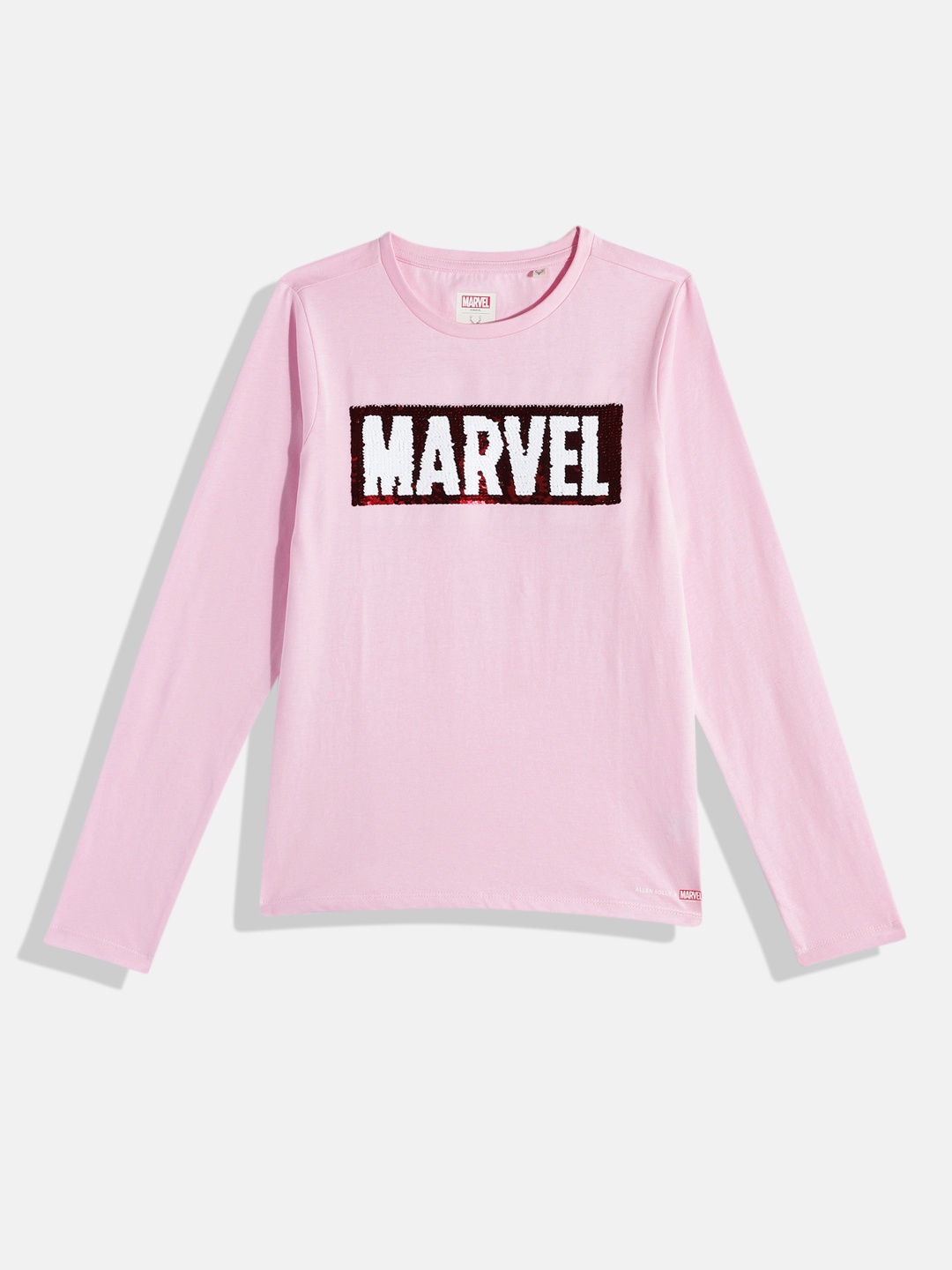 

Allen Solly Junior Girls Marvel Reversible Sequin Embellished Pure Cotton T-shirt, Pink