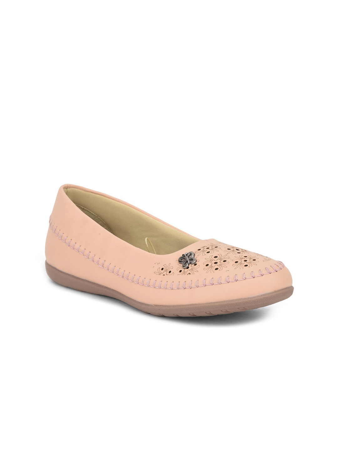 

Liberty Women Peach-Coloured Slip-On Ballerinas