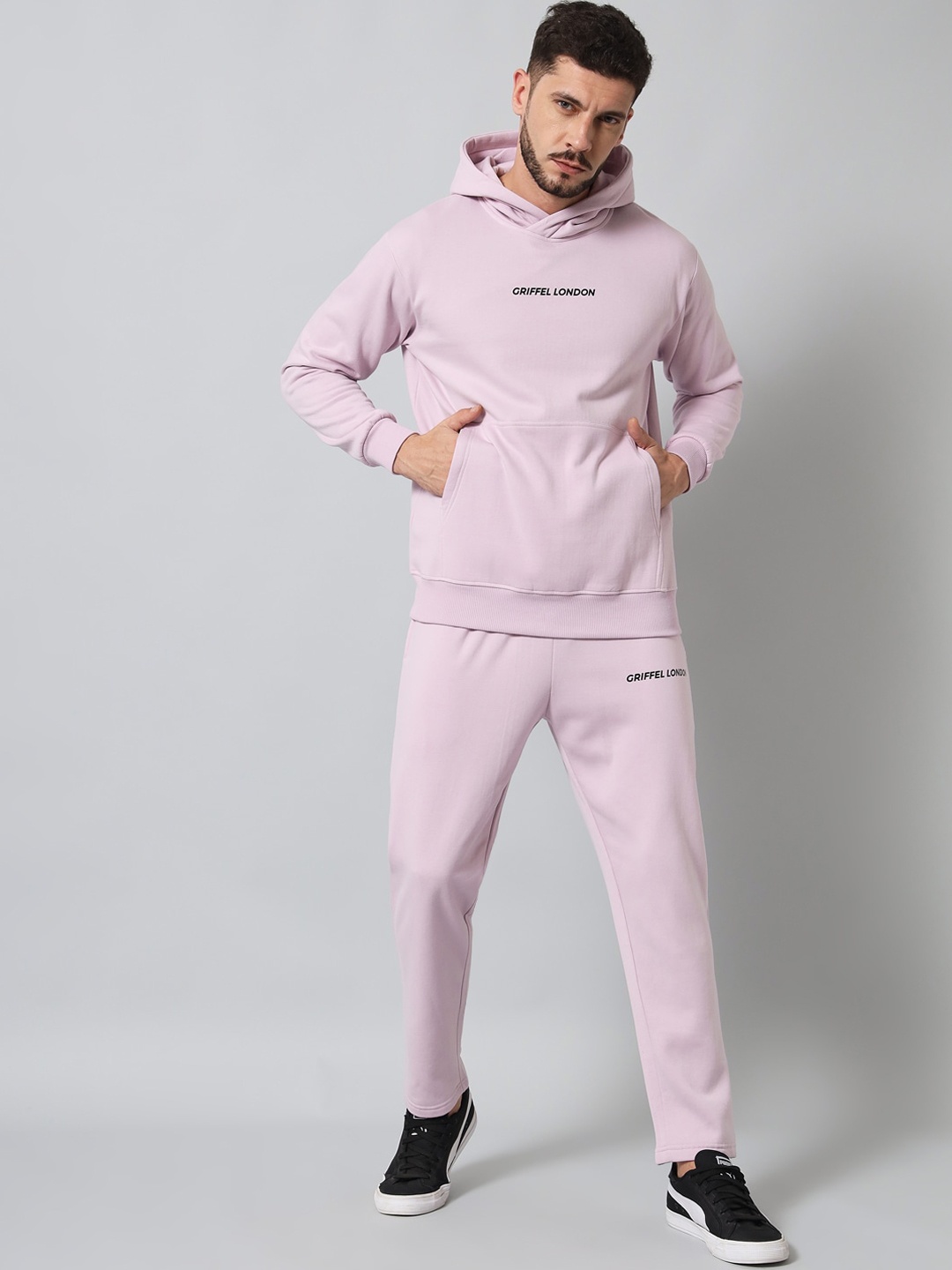 

GRIFFEL Men Purple Solid Tracksuit