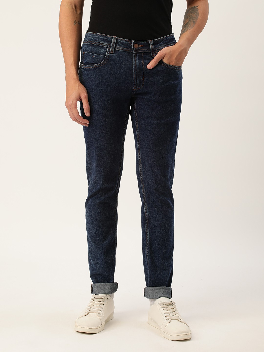 

Peter England Better Jeans Company Men Navy Blue Skinny Fit Stretchable Jeans
