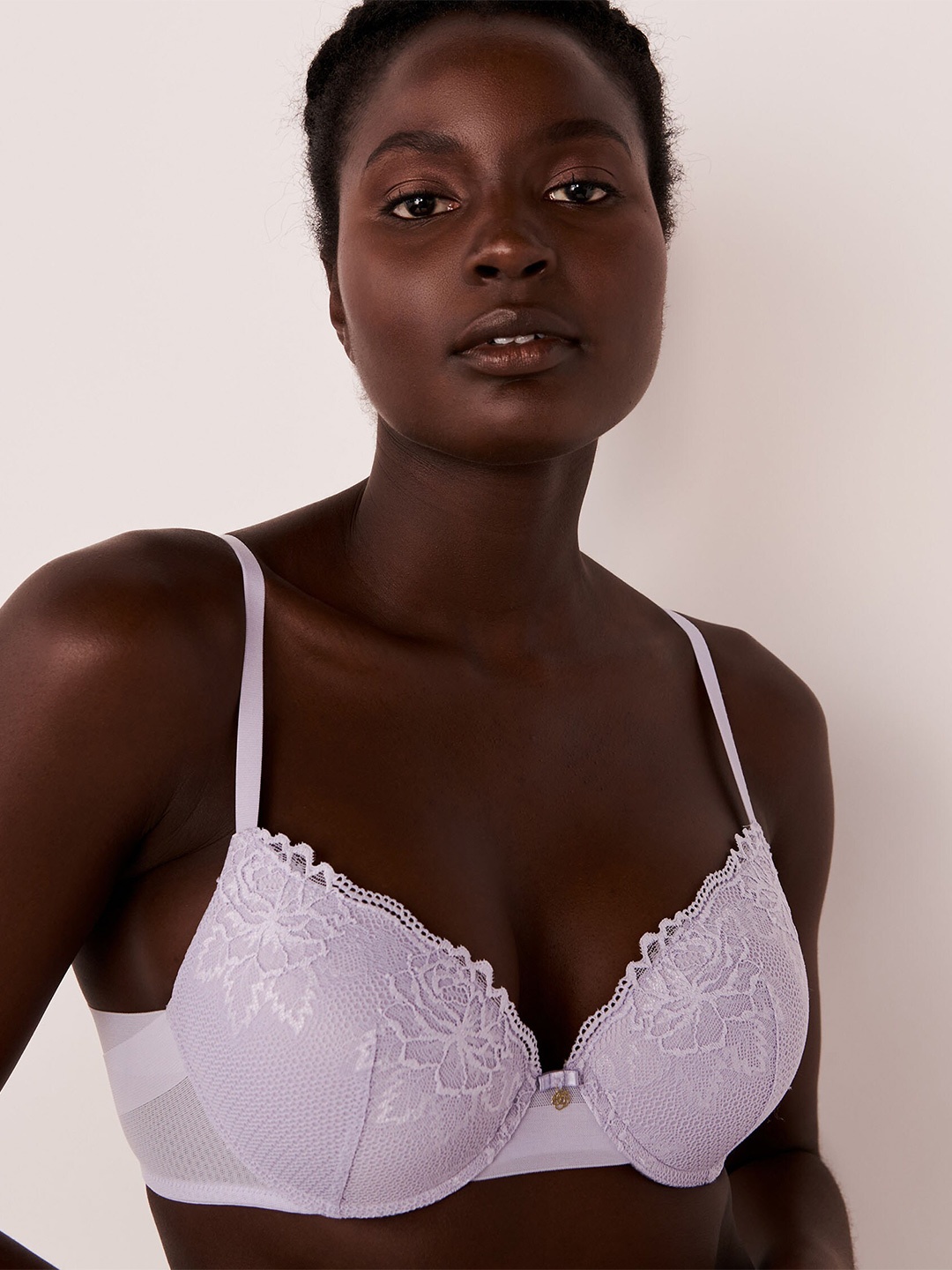 

La Vie en Rose Purple Floral Underwired Heavily Padded Bra