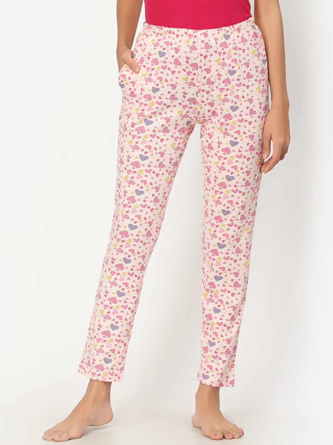 

Sweet Dreams Women Off White Printed Pure-Cotton Lounge Pants