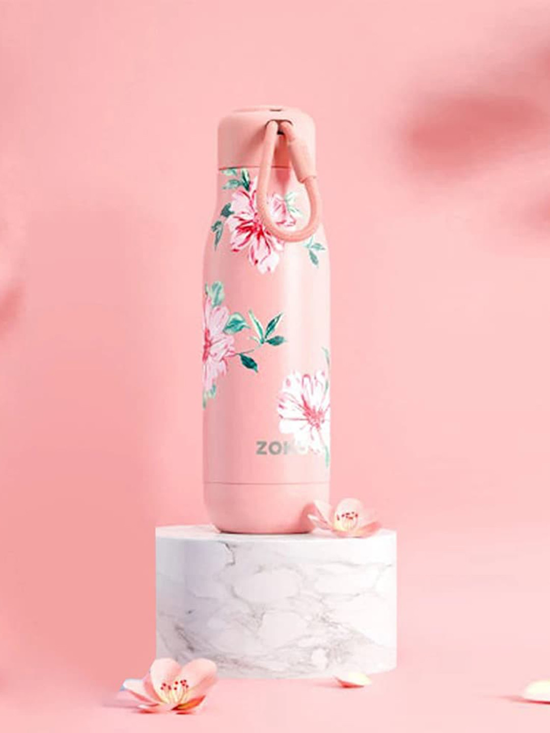 

Zoku Pink & Green Printed Stainless Steel Water Bottle 355 ml