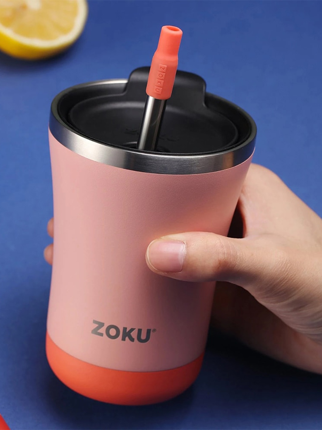 

Zoku Pink & Silver-Toned Stainless Steel 3 in 1 Tumbler 355 ml