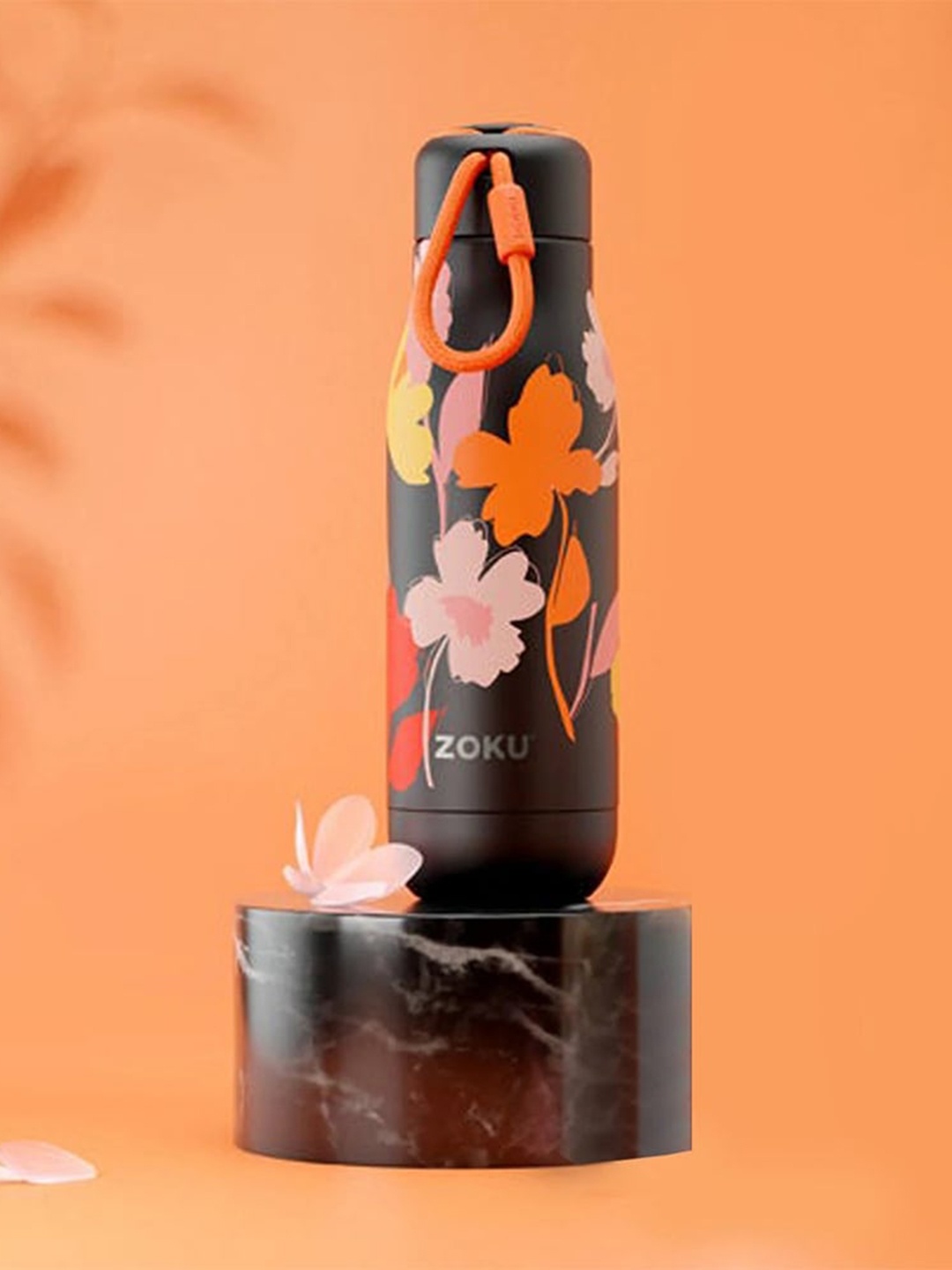 

ZOKU Black & Orange Printed Stainless Steel Water Bottle 532 ml