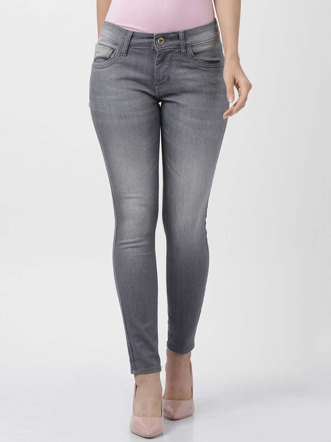 

Llak Jeans Women Grey Skinny Fit Light Fade Stretchable Jeans