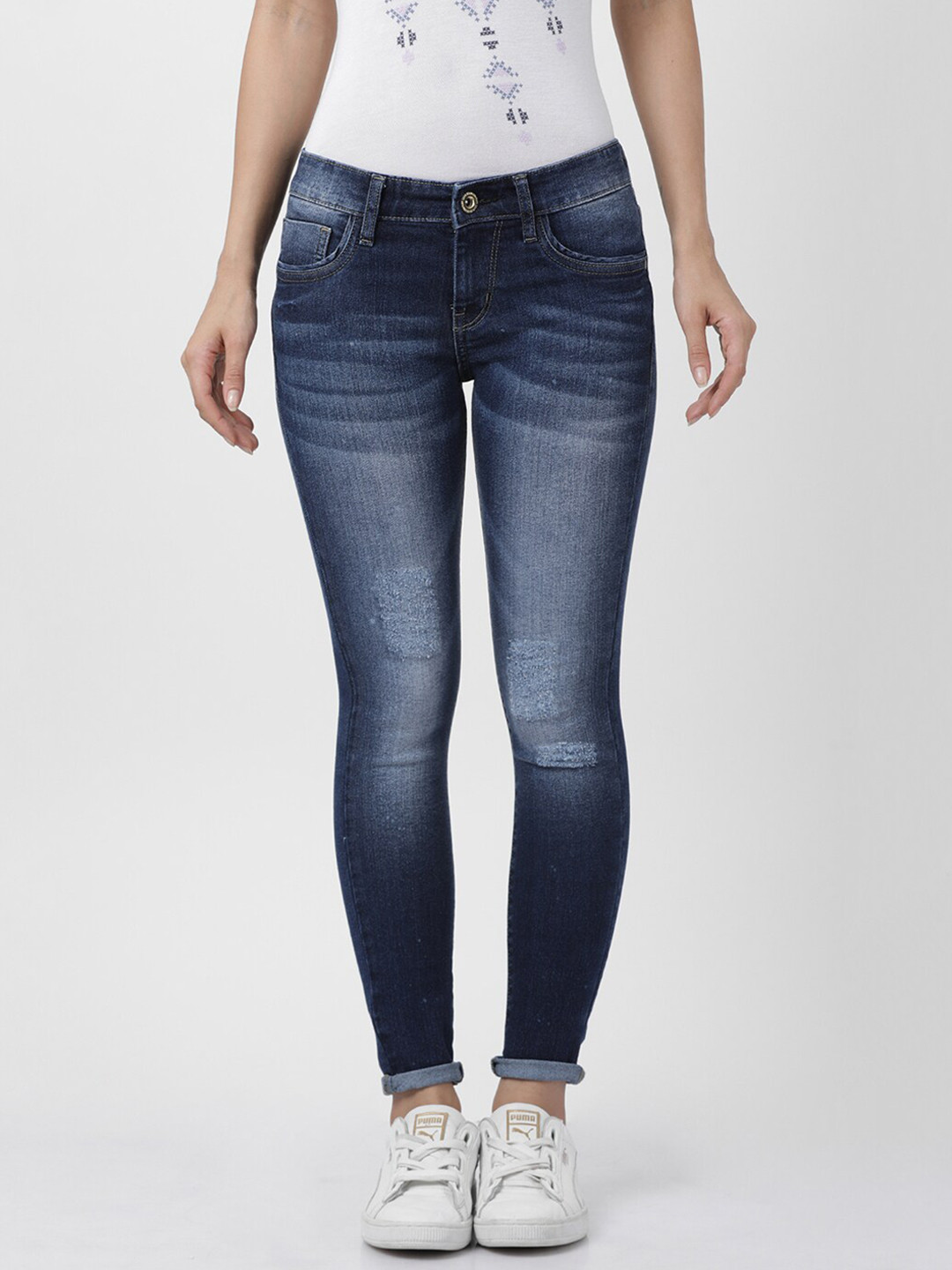 

Llak Jeans Women Blue Skinny Fit Light Fade Stretchable Jeans