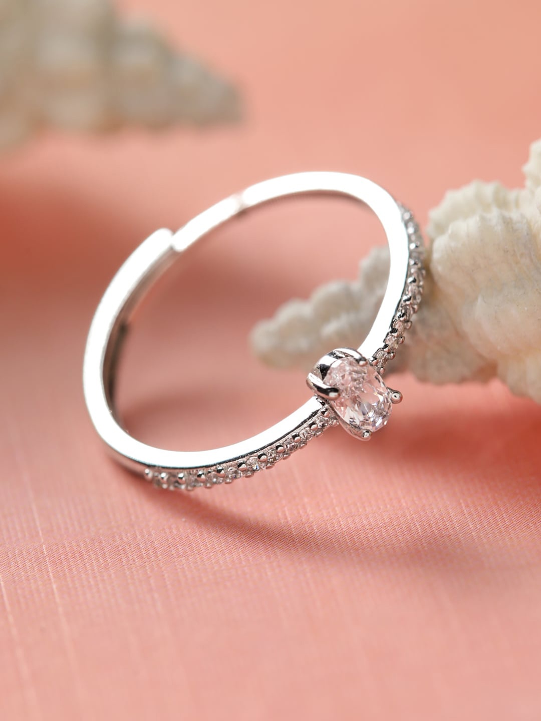 

SHEER by Priyaasi 925 Sterling Silver AD Studded Ring