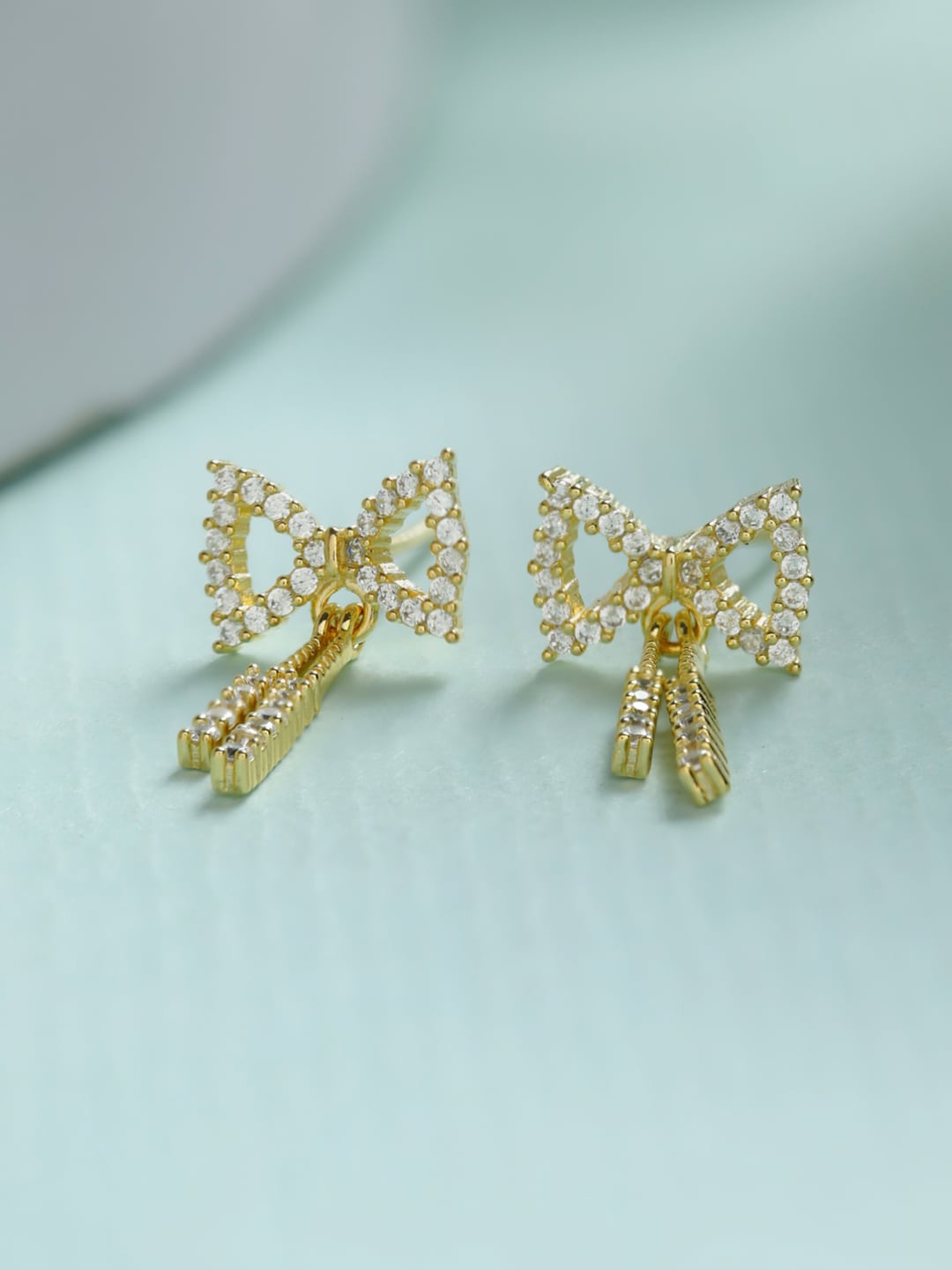 

SHEER by Priyaasi 925 Sterling Silver Contemporary Drop Earrings, Gold