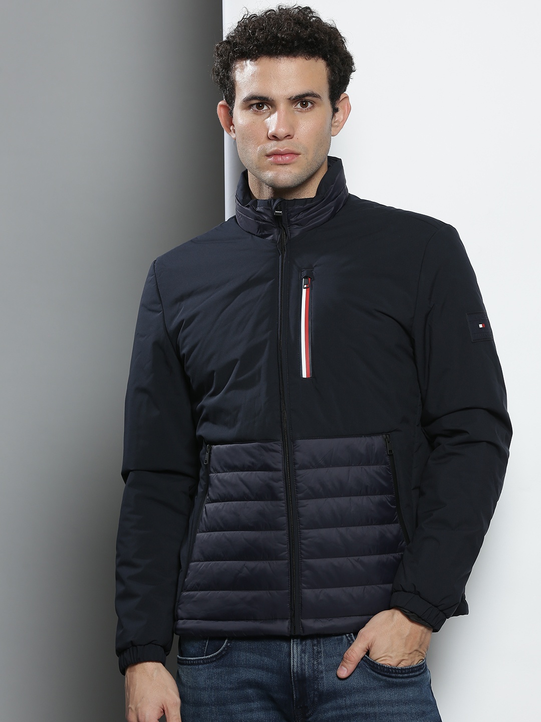 

Tommy Hilfiger Men Navy Blue Solid Padded Jacket