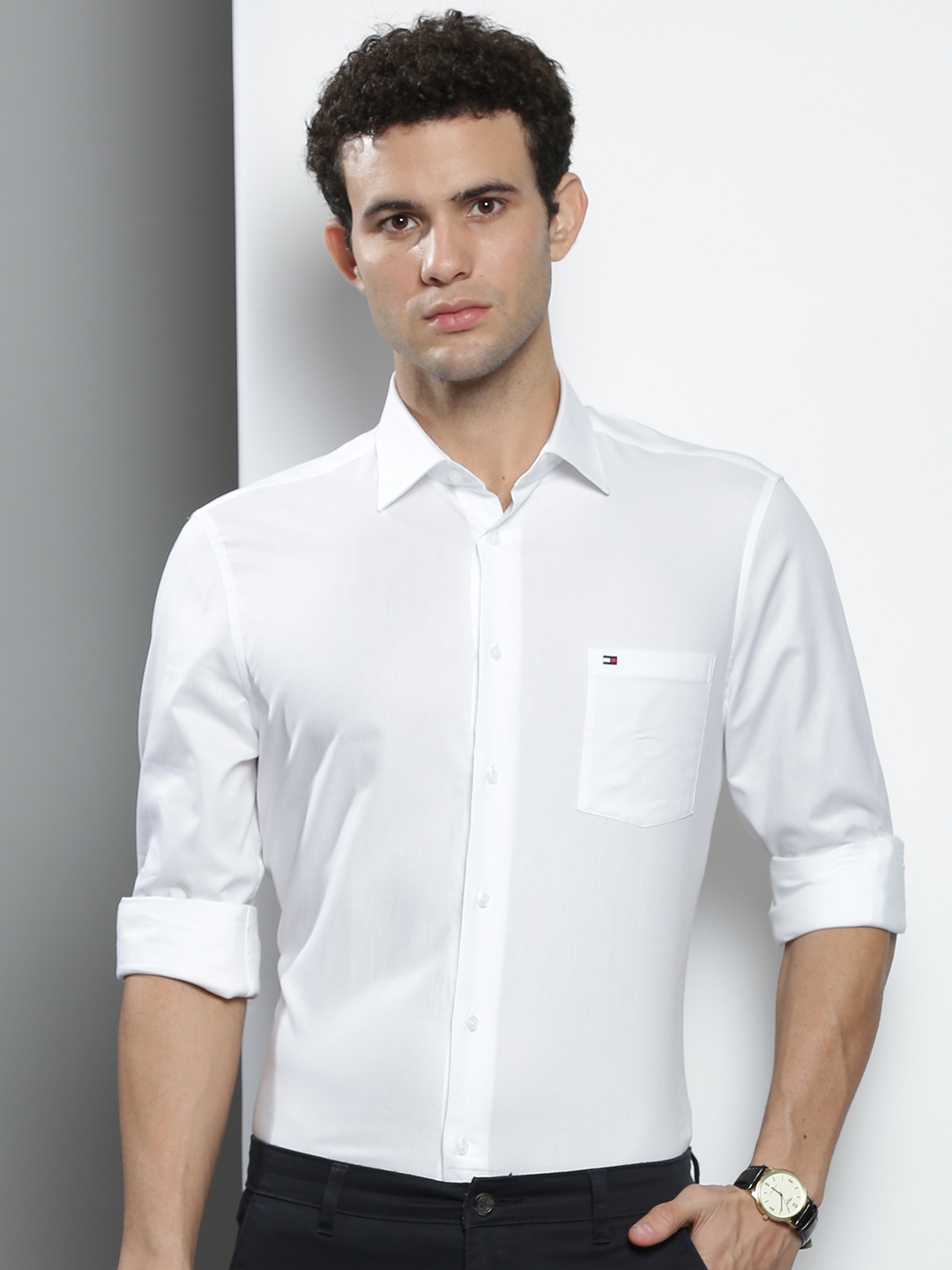 

Tommy Hilfiger Men White Solid Formal Shirt