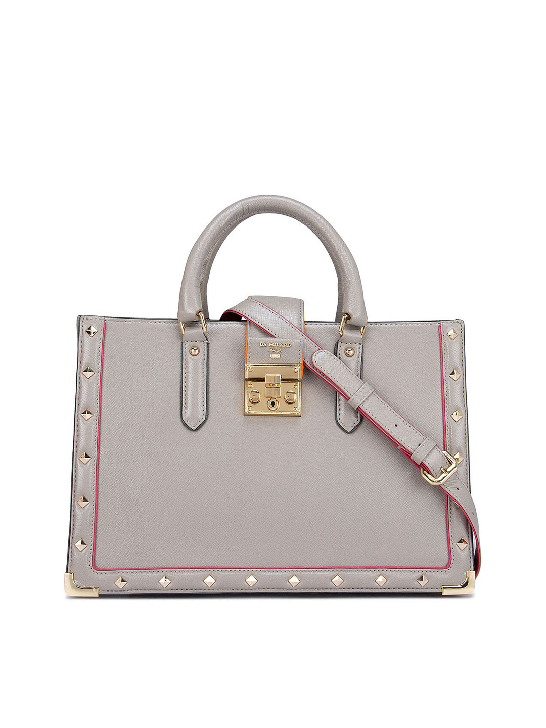 

Da Milano Women Beige Textured Leather Structured Handheld Bag