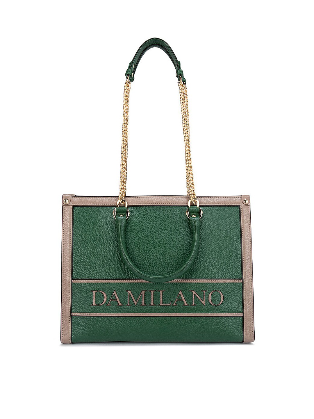

Da Milano Women Green Leather Structured Shoulder Bag