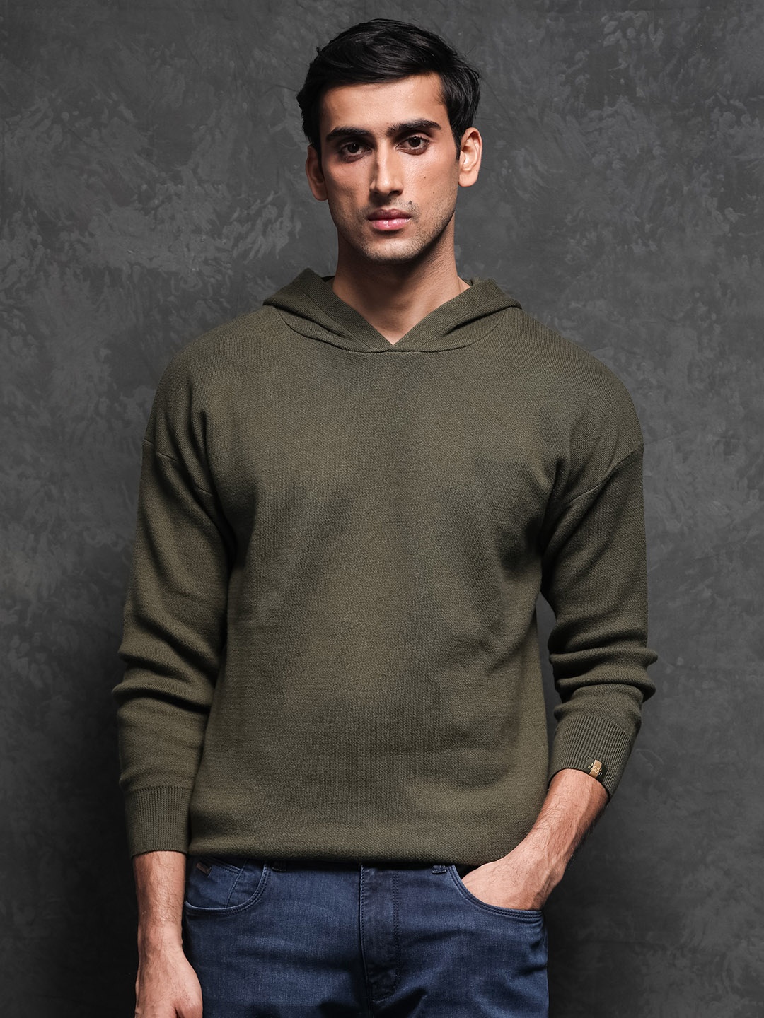 

RARE RABBIT Men Zarr Slim Fit Hooded Sweatshirt, Olive