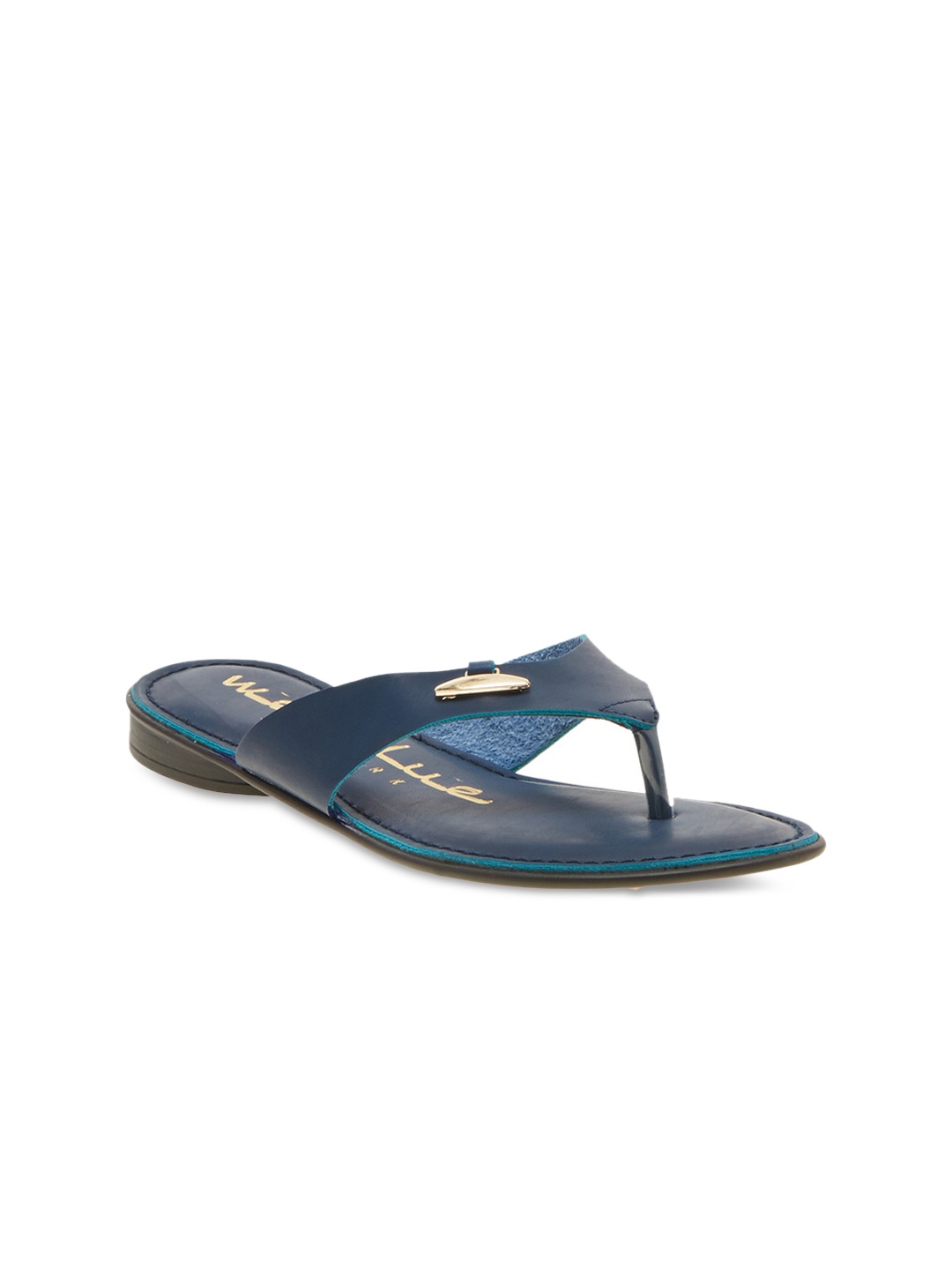 

Wet Blue Women Blue Solid Synthetic Open-Toe Flats